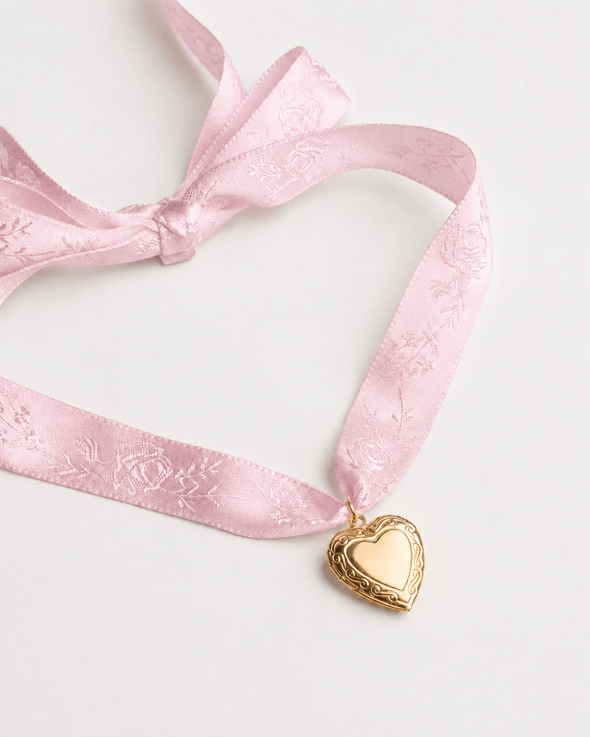 Pink Ribbon Heart Locket
